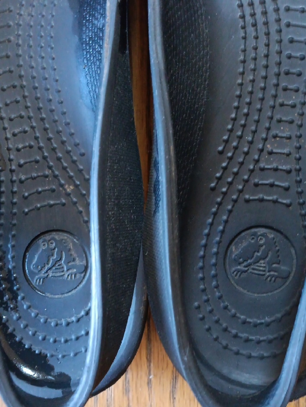 CROCS Black Women's Peep-Toe Flat Shoes Sz 11W - Picture 4 of 6